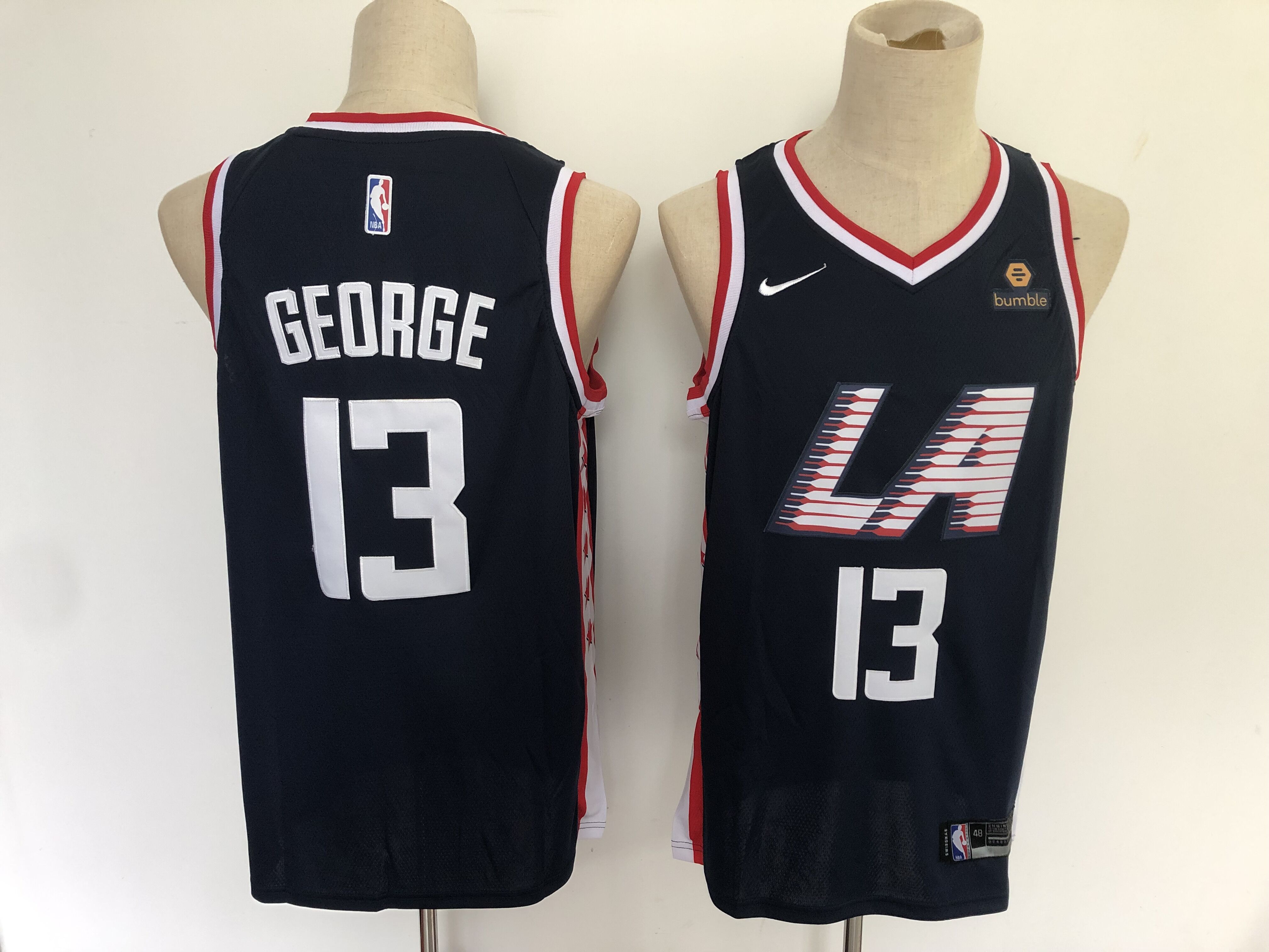 Men Los Angeles Clippers #13 George Blue City Edition Game Nike NBA Jerseys->memphis grizzlies->NBA Jersey
